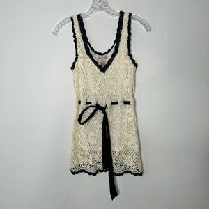 Y2K J J basic crochet tunic top/ mini dress size small